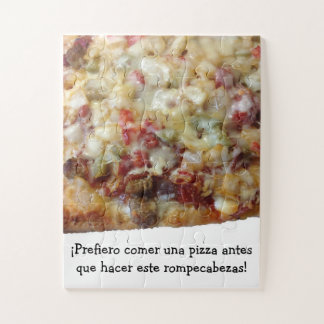 Quebra-cabeça Pizza Puzzle with Spanish (español) Quote. 