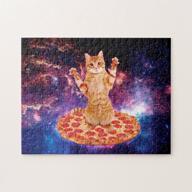 Quebra-cabeça Pizza space cat (Horizontal)