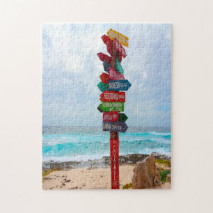 Quebra-cabeça Placa de Sinalização de Destino Praia de Cozumel M