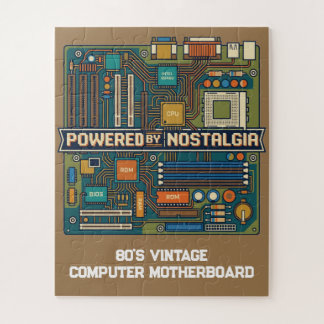 Quebra-cabeça Placa-Mãe de Computador dos Anos 80 "Alimentado pe