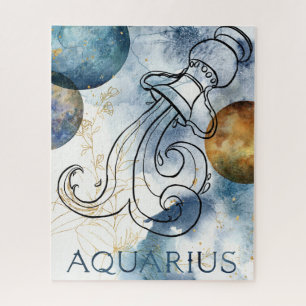 Quebra-cabeça Planadores de flores azuis-preto do Aquarius