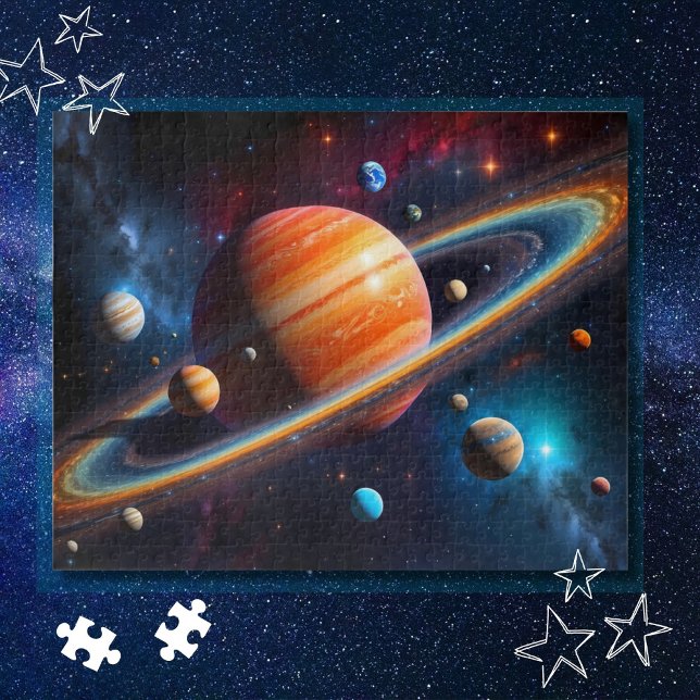 Quebra-cabeça Planeta Anelado Sistema Solar Espaço (Criador carregado)