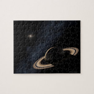 Quebra-cabeça Planeta de Saturn no sistema solar, fim-acima