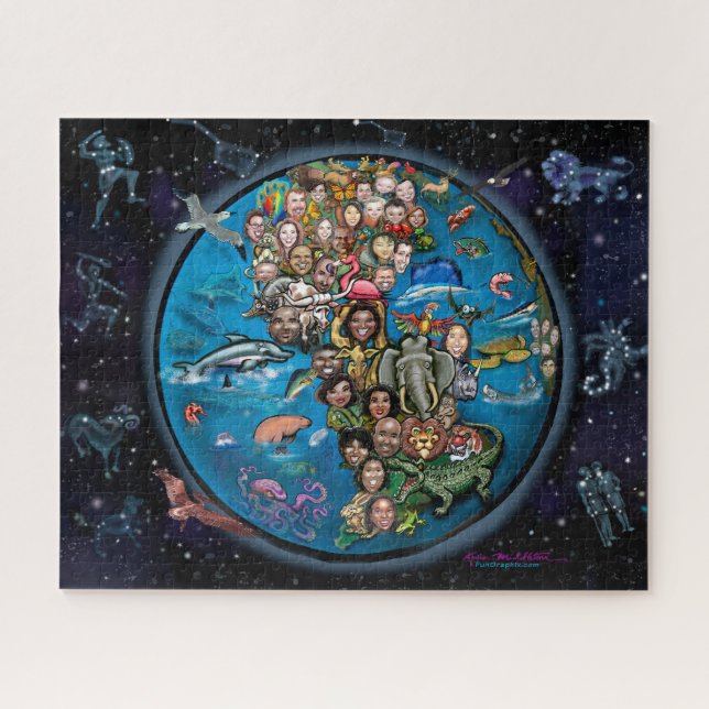 Quebra-cabeça Planeta Terra e constelações (Horizontal)