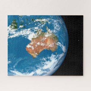 Quebra-cabeça Planeta Terra Mostrando Nuvens Sobre A Austrália.