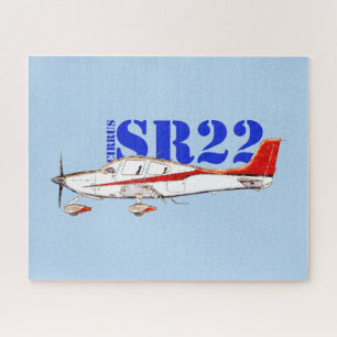 Quebra-cabeça Plano Cirrus SR22 Estilizado com Tipografia Negrit