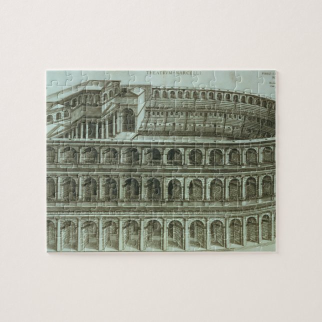 Quebra-cabeça Plano do teatro de Marcellus, Roma, 1558 (engr (Horizontal)