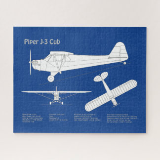 Quebra-cabeça Planos de Avião Cub - Planos de Blueprint de Avião
