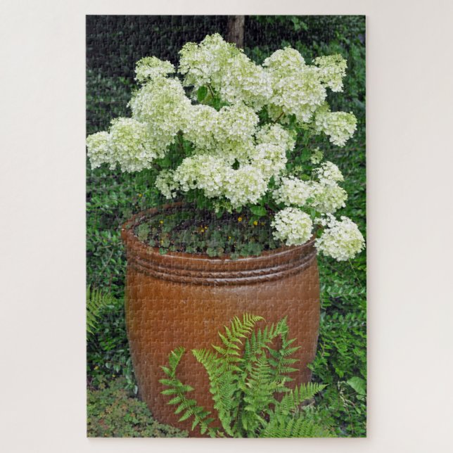 Quebra-cabeça Plantador de flores branco de hydrangea (Vertical)