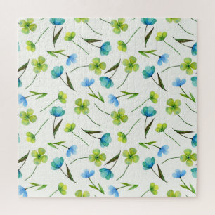 Quebra-cabeça Plantas De Aquarelas: Padrão Floral Sem Costura.