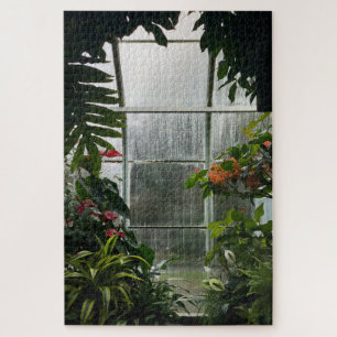 Quebra-cabeça Plantas Dentro Greenhouse no Dia de Chuva
