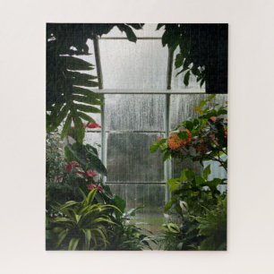 Quebra-cabeça Plantas Dentro Greenhouse no Dia de Chuva