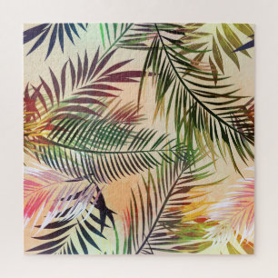 Quebra-cabeça Plantas Tropicais de abstrato: Ilustração da safra