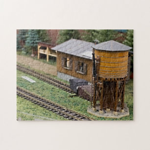 Quebra-cabeça Plataforma de Trem de Brinquedo Torre de Água