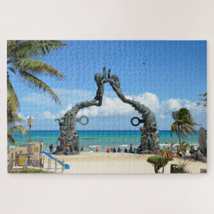 Quebra-cabeça Playa del Carmen Caribe Beach Statue