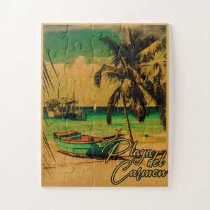Quebra-cabeça Playa del Carmen Viagens vintage Palm Beach do Méx