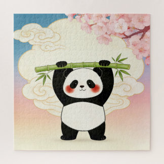 Quebra-cabeça Playful Panda with Bamboo Puzzle