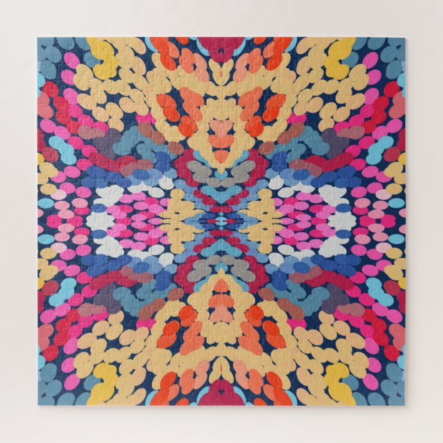 Quebra-cabeça Plumeria Tropical Flores Apontadas Padrão de Azule (Vertical)