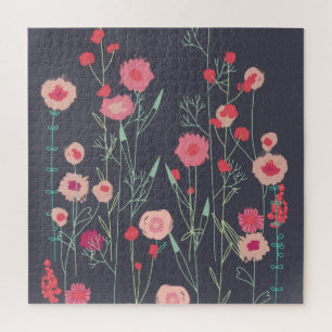 Quebra-cabeça Plymouth Flowers Modern Darn Boho Floral Pintura