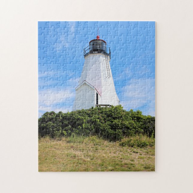 Quebra-cabeça Plymouth Lighthouse, "The Gurnet" Massachusetts (Vertical)