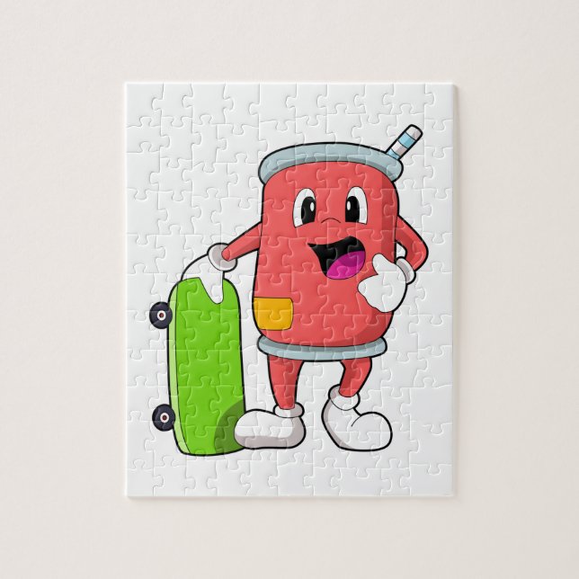 Quebra-cabeça Pode como skater com skate (Vertical)