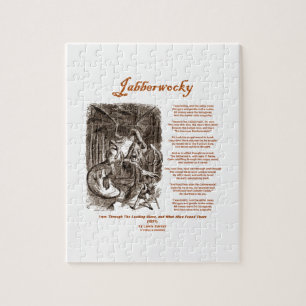 Quebra-cabeça Poema de Jabberwocky por Lewis Carroll