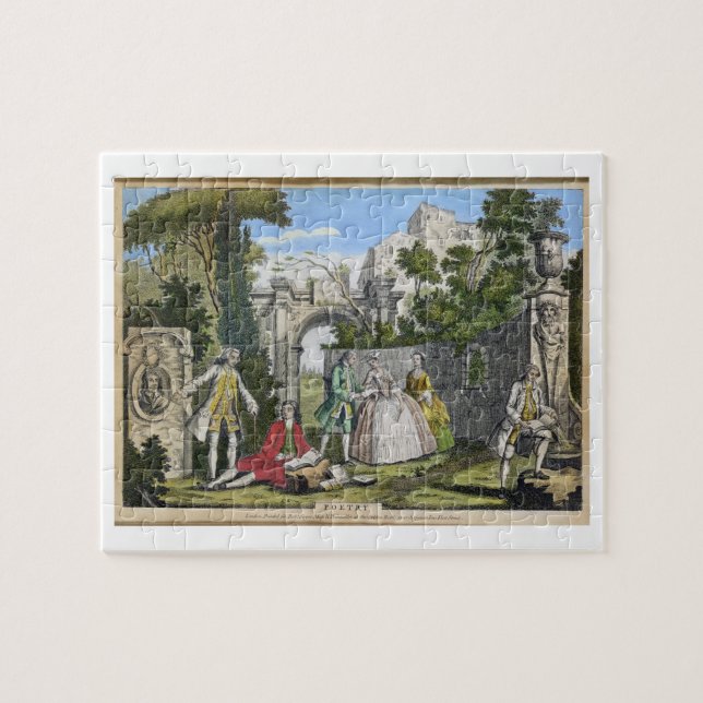 Quebra-cabeça Poesia, bar. por Robert Sayer (fl.1750-80) c.1750 (Horizontal)