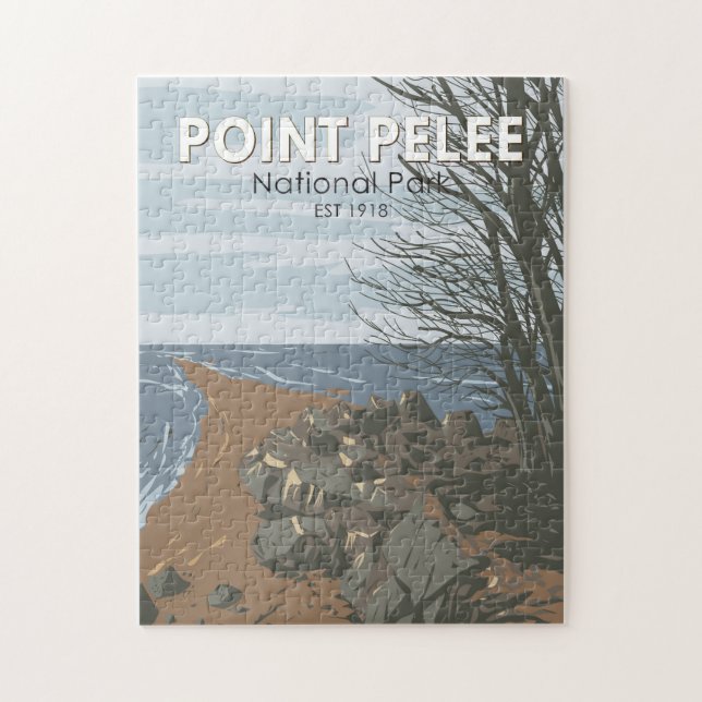 Quebra-cabeça Point Pelee National Park Viagem Art Vintage (Vertical)