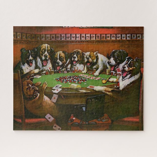 Quebra-cabeça Poker Sympathy Dogs Plays Coolidge 1903 (Horizontal)