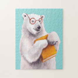 Quebra-cabeça Polar Bear Book Lover Nerdy