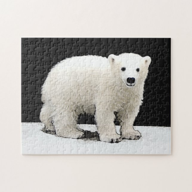 Quebra-cabeça Polar Bear Cub Painting - Arte Original (Horizontal)