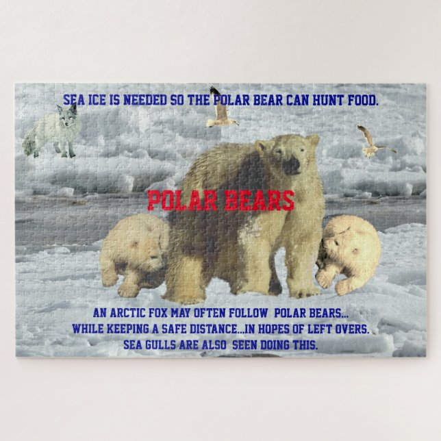 Quebra-cabeça Polar Bear Life 20" x 30", 1014 peças (Horizontal)