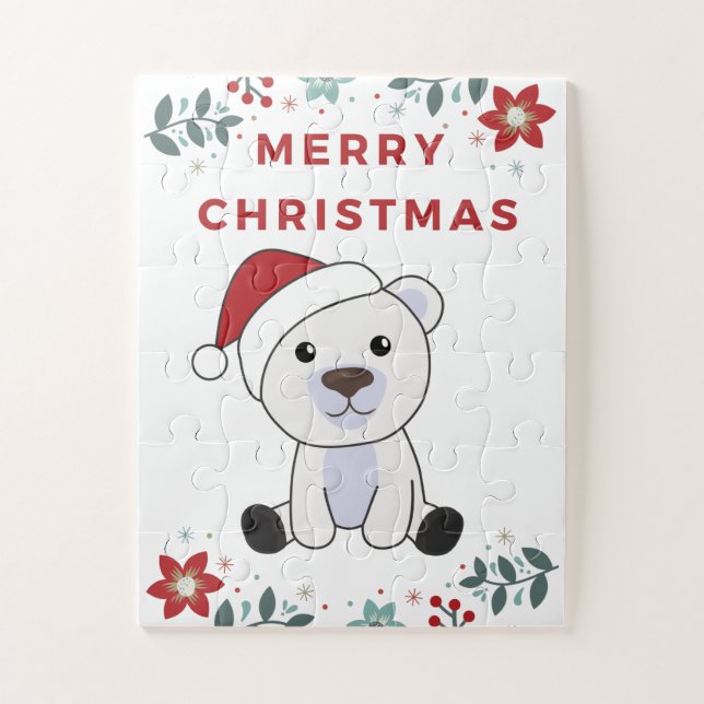 Quebra-cabeça Polar Bear Natal Neve Inverno Polar (Vertical)