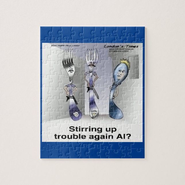 Quebra-cabeça Polícia de Silverware Engraçado do Rick London (Vertical)