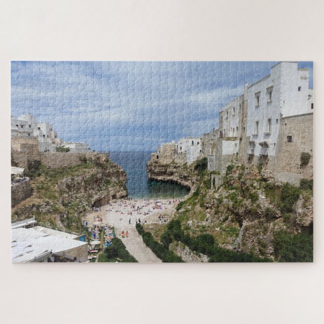 Quebra-cabeça Polignano uma praia da cidade da égua em Puglia (Horizontal)