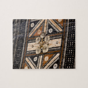 Quebra-cabeça Polinésia, Reino de Tonga. Detalhe de tapa