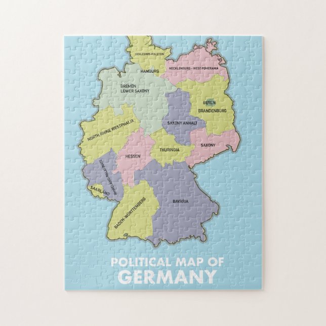 Quebra-cabeça Political map of Germany (Vertical)