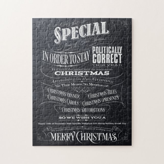 Quebra-cabeça Politicamente Correta, Chalk Christmas Woke - Nós (Vertical)