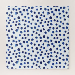 Quebra-cabeça Polka Azul: Ponto de Aquarela Sem Vista.
