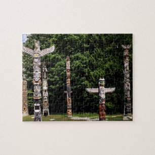 Quebra-cabeça Polos de totem nativos americanos, Vancouver, brit