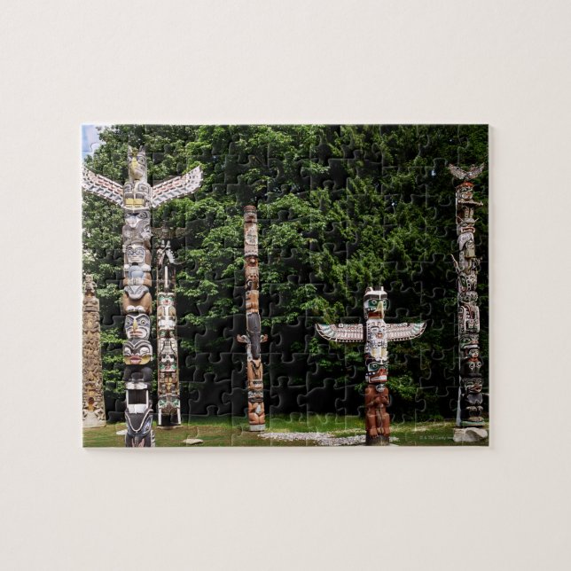 Quebra-cabeça Polos de totem nativos americanos, Vancouver, brit (Horizontal)