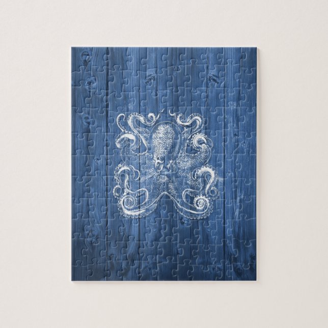 Quebra-cabeça polvo branco com efeito legal incrível (Vertical)