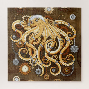 Quebra-cabeça Polvo Steampunk Retro Fantasia Mecânica