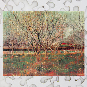 Quebra-cabeça Pomar em Flor, Ameixeiras por Vincent van Gogh