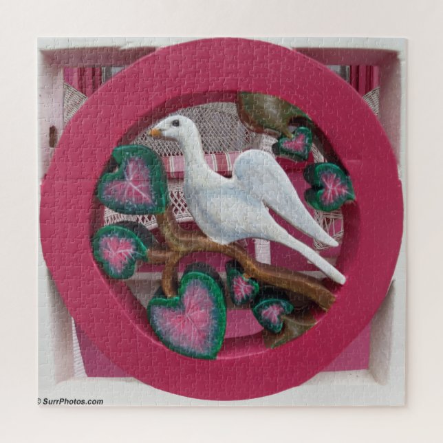 Quebra-cabeça Pomba Branca a Rosa - Vinha de Martha (Vertical)