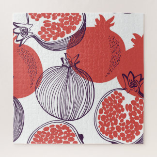 Quebra-cabeça Pomegranate Fashion: Padrão de Vintagem Invisível