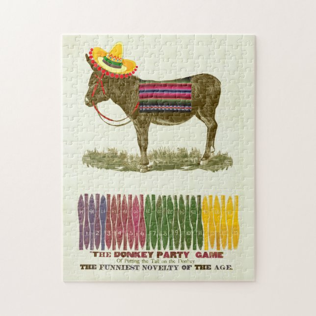 Quebra-cabeça Ponha a cauda no burro (Vertical)