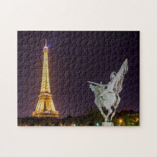 Quebra-cabeça Pont de Bir-Hakeim à noite - Paris, França