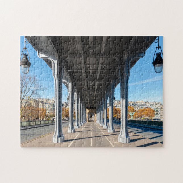 Quebra-cabeça Pont de Bir-Hakeim sobre o Sena - Paris, França (Horizontal)
