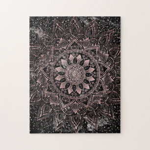Quebra-cabeça Pontas de mandala de rosa e trabalho de arte de m